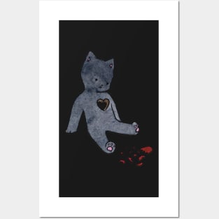 coquette cat broken heart illustration valentine&#39;s day watercolor Posters and Art